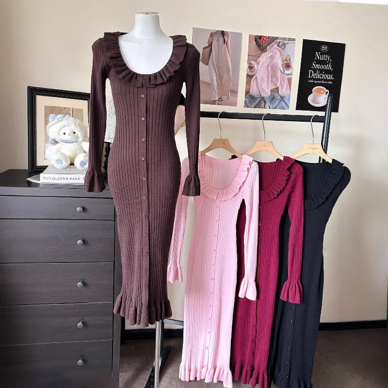 Зимнее новое стильное платье с оборками и роговыми рукавами, женское новое модное сексуальное платье с поясом для девочек, элегантное платье-свитер с рыбьим хвостом для женщин
Зимнее новое стильное платье с оборками и роговыми рукавами, женское новое модное сексуальное платье с поясом для девочек, элегантное платье-свитер с рыбьим хвостом для женщин