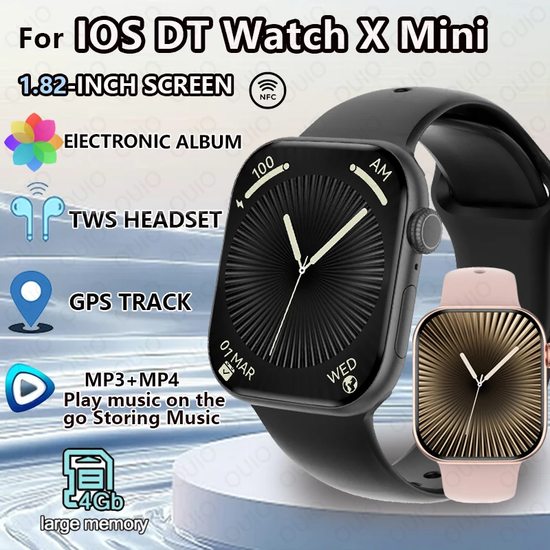 Новинка для IOS DT Watch X Mini Smart Watch Мужчины Женщины NFC 1,85-дюймовые наушники TWS Электронный альбом Рекордер Видеоплеер Смарт-часы
Новинка для IOS DT Watch X Mini Smart Watch Мужчины Женщины NFC 1,85-дюймовые наушники TWS Электронный альбом Рекордер Видеоплеер Смарт-часы