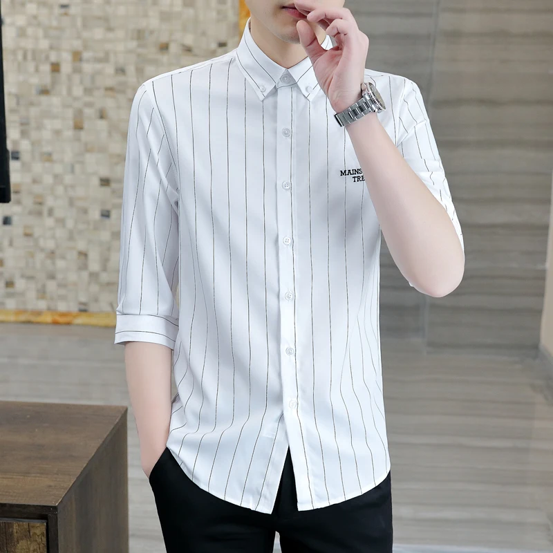 Новая летняя мужская рубашка Slim Fit в полоску с коротким рукавом, модная, стильная, для молодых мужчин, высококачественная.
Новая летняя мужская рубашка Slim Fit в полоску с коротким рукавом, модная, стильная, для молодых мужчин, высококачественная.