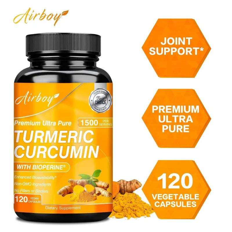 Turmeric Curcumin Capsules - Antioxidants, Supports Joint, Brain and Digestive Health, Helps Enhance Mobility and Immunity
Turmeric Curcumin Capsules - Antioxidants, Supports Joint, Brain and Digestive Health, Helps Enhance Mobility and Immunity