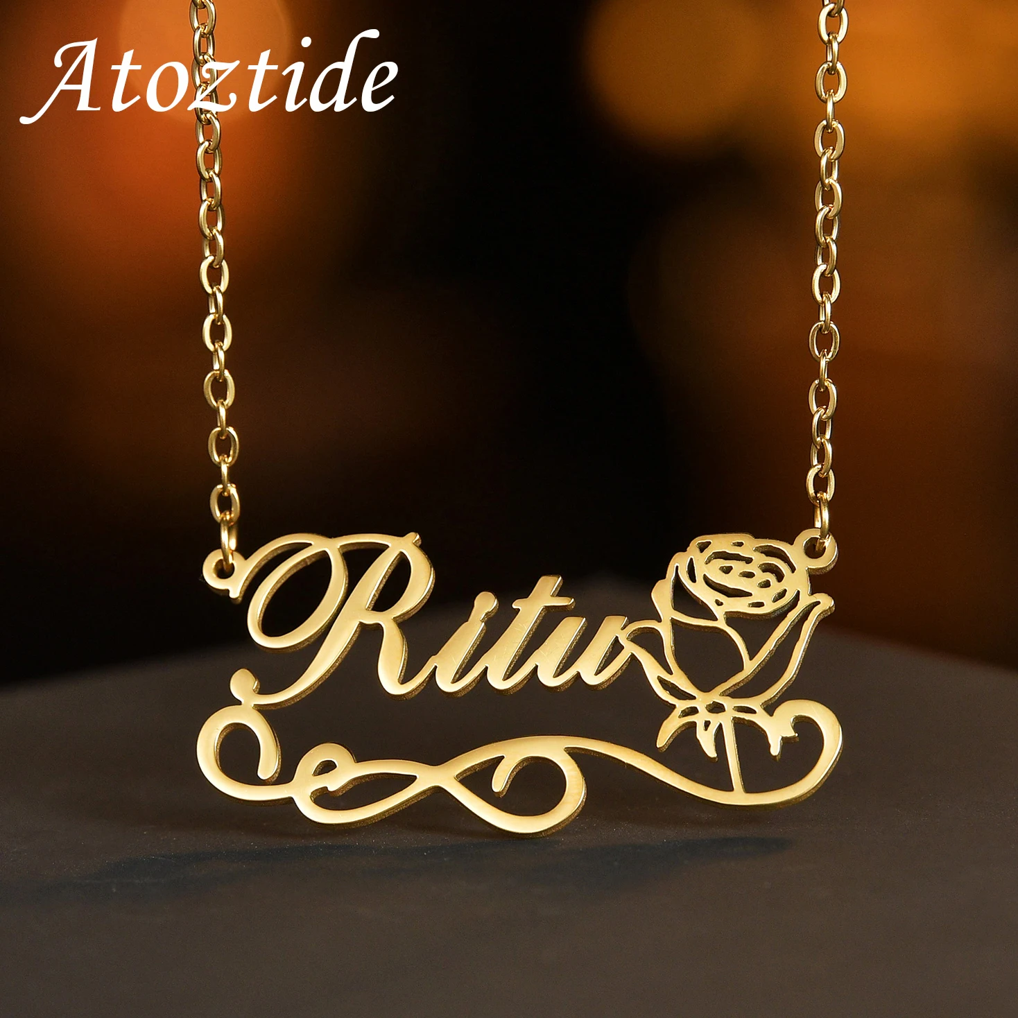 Atoztide Personalized Custom Rose Flower Name Necklace for Women Stainless Steel Star Pendant Choker Box Chain Jewelry Gift
Atoztide Personalized Custom Rose Flower Name Necklace for Women Stainless Steel Star Pendant Choker Box Chain Jewelry Gift