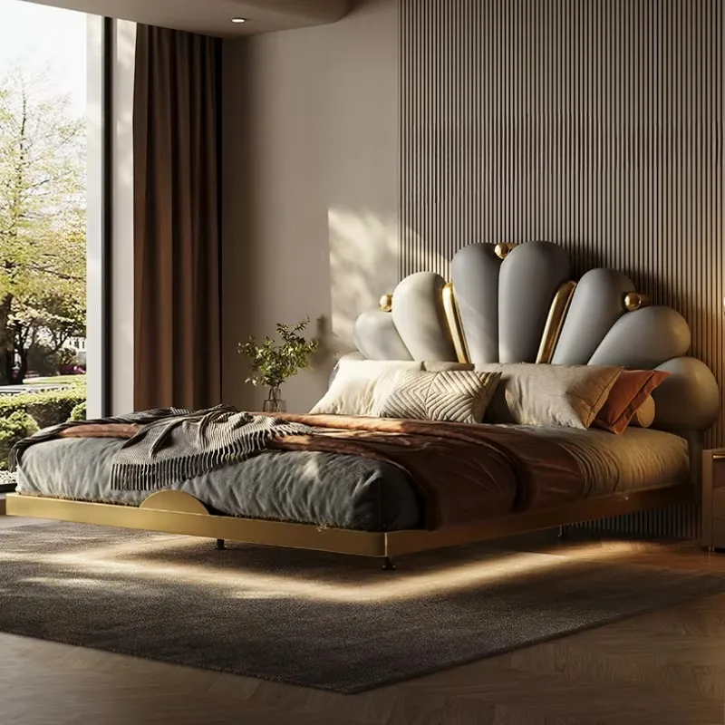 Nordic King Size Double Bed Simple European Style Luxury Frame Double Bed Pretty Modern Cama Matrimonial Bedroom Furniture 
Nordic King Size Double Bed Simple European Style Luxury Frame Double Bed Pretty Modern Cama Matrimonial Bedroom Furniture