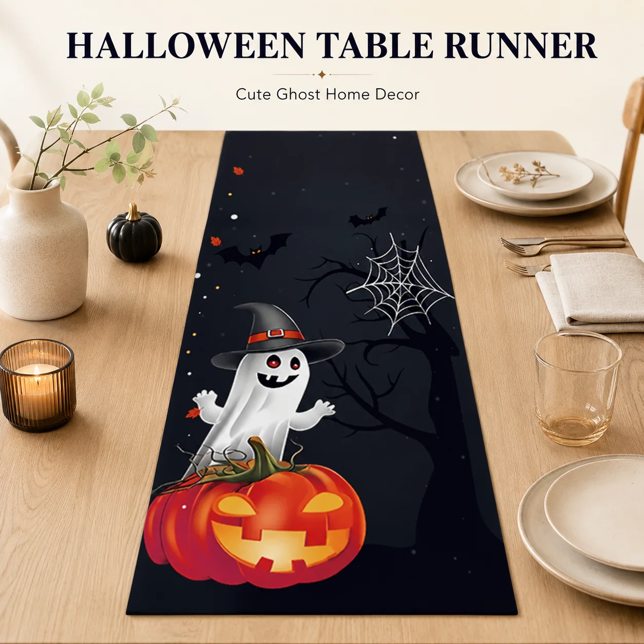 Cute Ghost Halloween Linen Table Runner Aesthetic Table And Kitchen Linens Home Decor Items For Home Cafe Party Celebration
Cute Ghost Halloween Linen Table Runner Aesthetic Table And Kitchen Linens Home Decor Items For Home Cafe Party Celebration