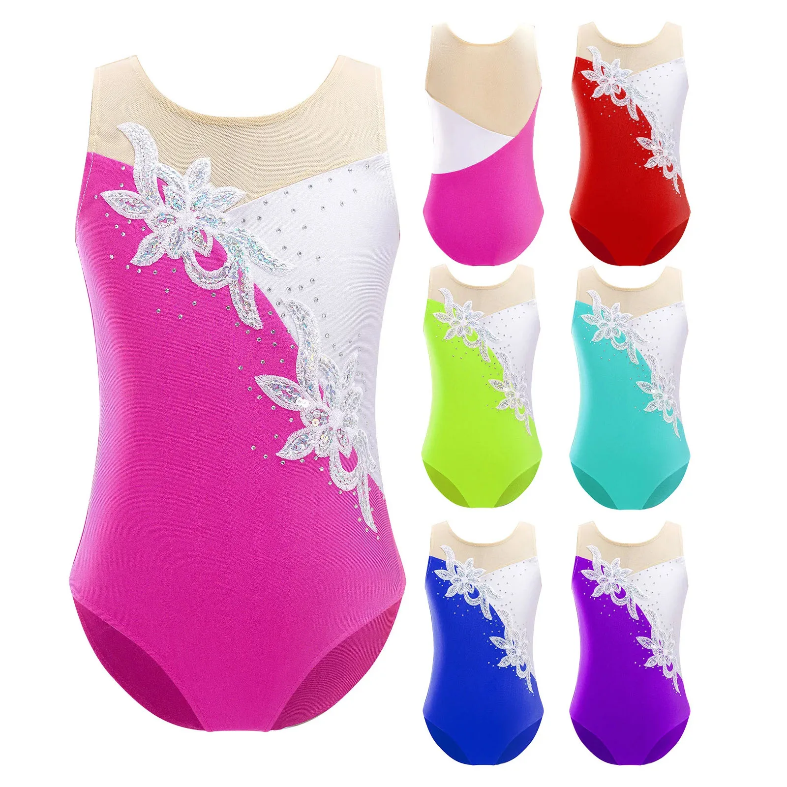 Kids Girls Floral Sequin Ballet Gymnastics Leotard Bodysuit Jumpsuit Sleeveless Sheer Mesh Leotard Figure Skating Dance Wear
Kids Girls Floral Sequin Ballet Gymnastics Leotard Bodysuit Jumpsuit Sleeveless Sheer Mesh Leotard Figure Skating Dance Wear