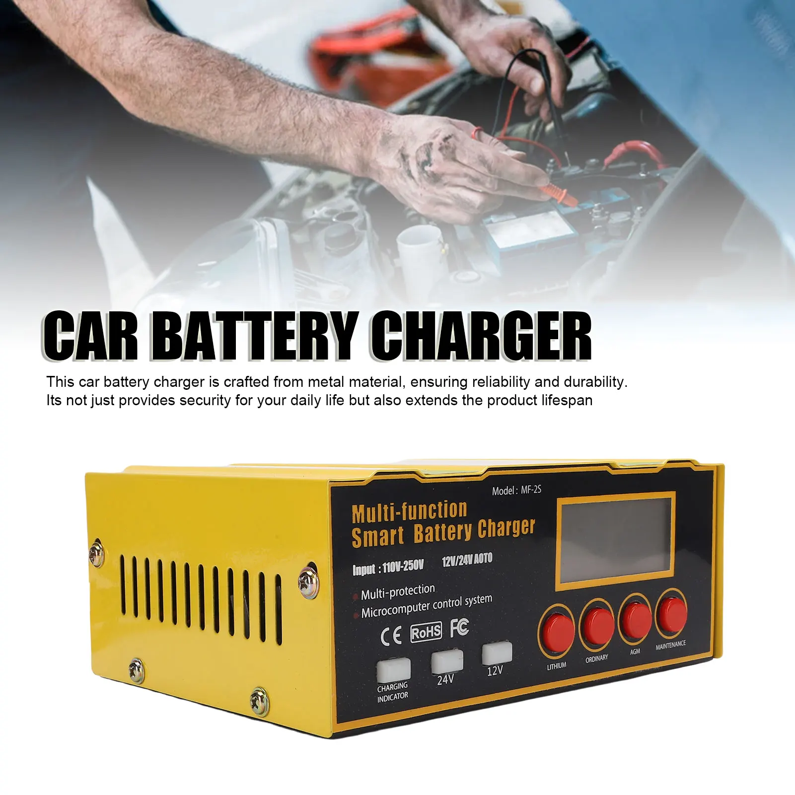 Smart Battery Charger High Low Power Trickle Automatic Battery Maintainer Desulfurizer for Car Motorcycle Mower GEL SLA WET
Smart Battery Charger High Low Power Trickle Automatic Battery Maintainer Desulfurizer for Car Motorcycle Mower GEL SLA WET