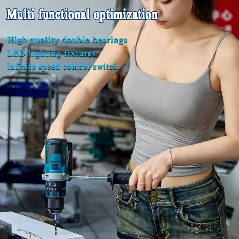 13Mm electric screwdriver, rechargeable hand drill, multi-functional household lithium drill
13Mm electric screwdriver, rechargeable hand drill, multi-functional household lithium drill