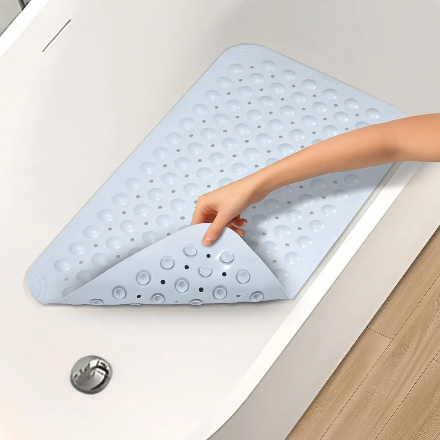 Non Slip Shower Mats for Inside Shower 15x27.5 Inch, TPE Bathtub Mat with Suction Cups, Drain Holes, Light Gray
Non Slip Shower Mats for Inside Shower 15x27.5 Inch, TPE Bathtub Mat with Suction Cups, Drain Holes, Light Gray