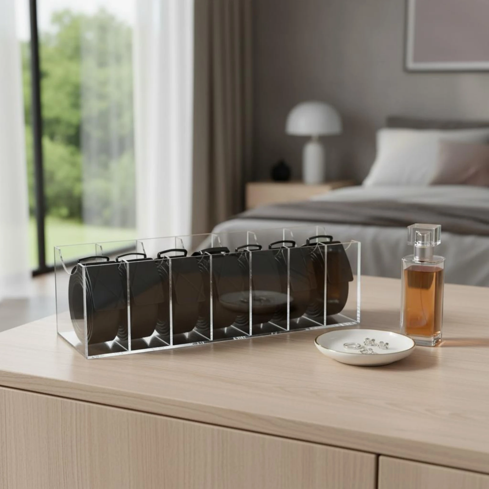 Clear Acrylic Belt Box Transparent Multi-Slot Belt Organizer Space Saving Easy to Clean for Mall, Home
Clear Acrylic Belt Box Transparent Multi-Slot Belt Organizer Space Saving Easy to Clean for Mall, Home