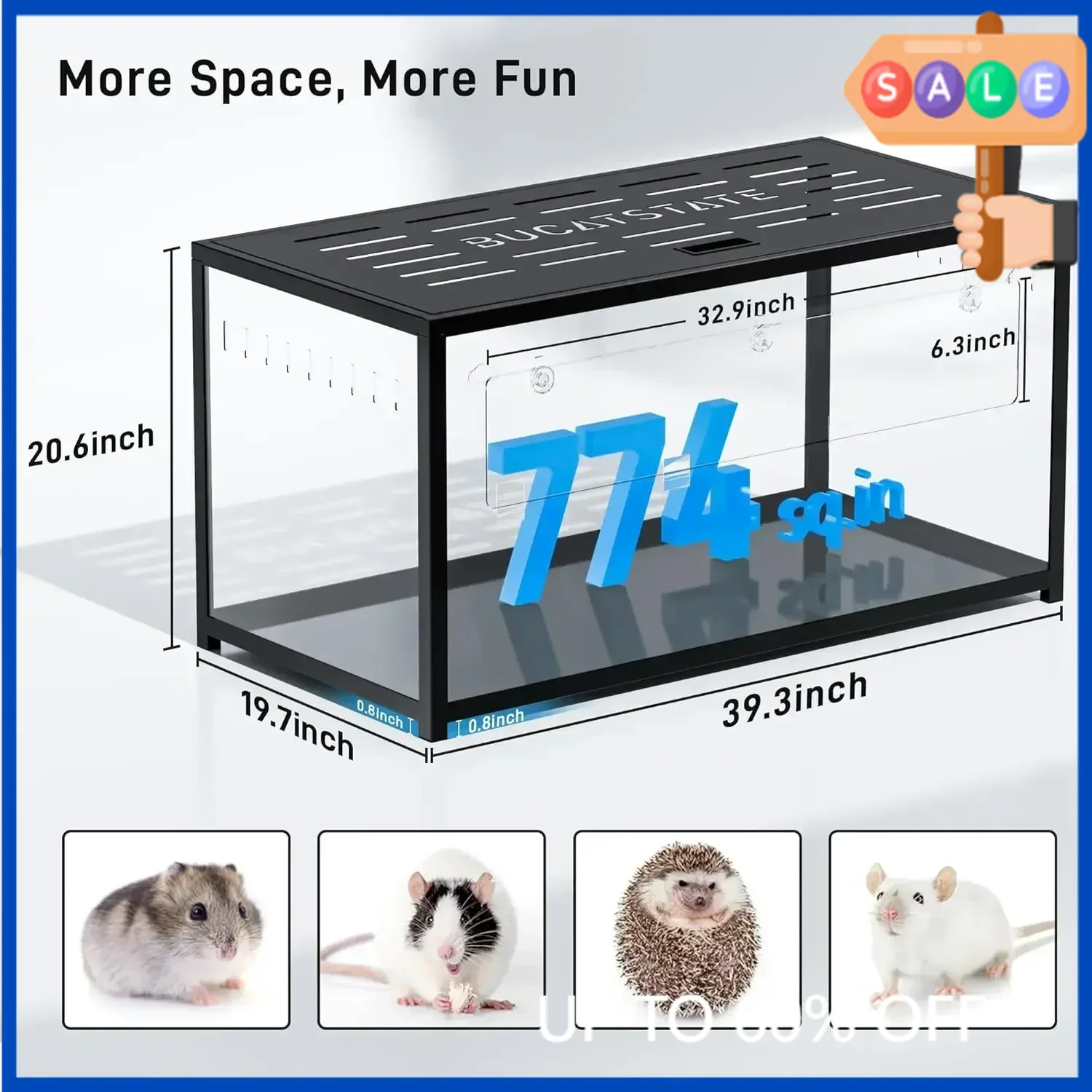 Бестселлер XMSJ-Hamster Cage Metal 2.0 - Большая металлическая клетка для хомяков, с верхним доступом, легко собирается, 39.3Д*19.7Ш*20.6В (дюймы)
Бестселлер XMSJ-Hamster Cage Metal 2.0 - Большая металлическая клетка для хомяков, с верхним доступом, легко собирается, 39.3Д*19.7Ш*20.6В (дюймы)