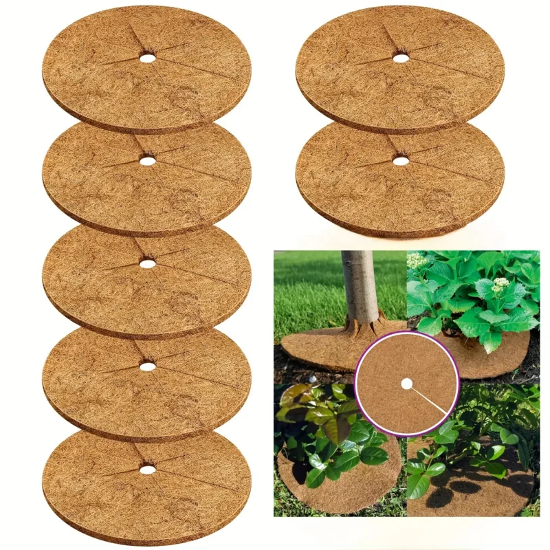 7pc Coconut Fiber Tree Mat Set - 15.7" Round Plant Protector for Indoor/Outdoor Use | Mulch Ring Tray for Trunk Protection
7pc Coconut Fiber Tree Mat Set - 15.7" Round Plant Protector for Indoor/Outdoor Use | Mulch Ring Tray for Trunk Protection