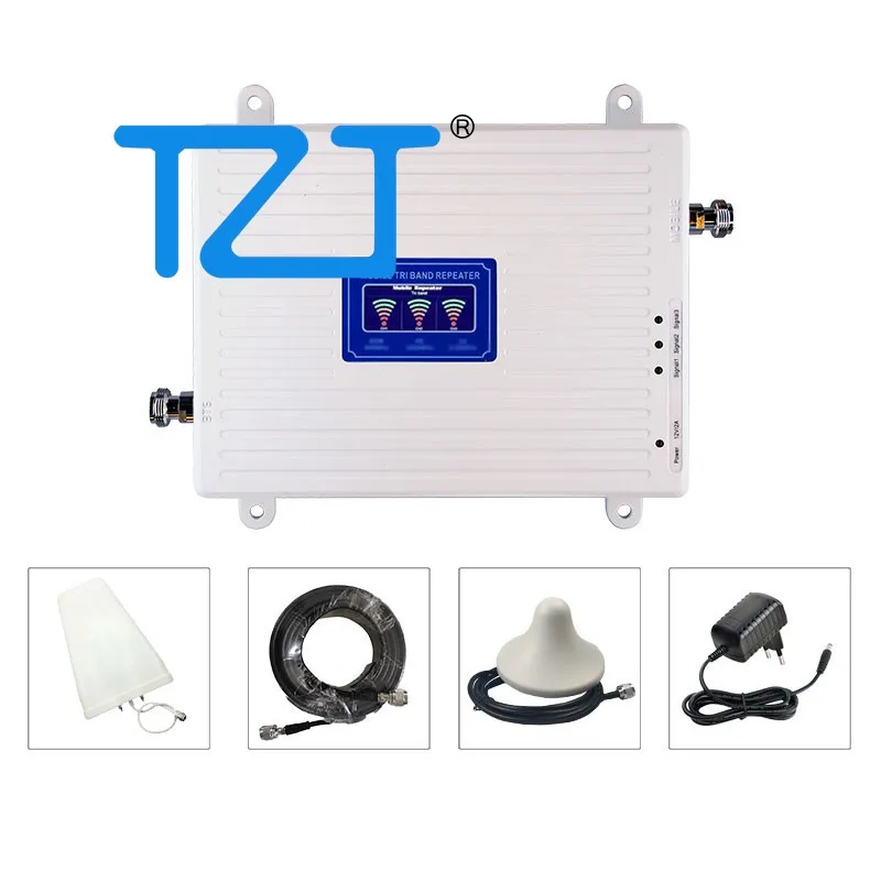 TZT Mobile Triband 900/1800/2100 Signal Repeater GSM/LTE/WCDMA Cellphone Signal Amplifier with Log Periodic Antenna
TZT Mobile Triband 900/1800/2100 Signal Repeater GSM/LTE/WCDMA Cellphone Signal Amplifier with Log Periodic Antenna