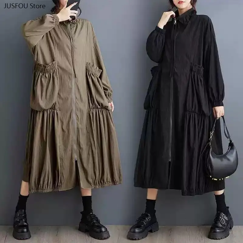 Women Literary Casual Trench Coat Mid Length Korean Style Loose Elegant Spring Autumn Outerwear 2026 New Arrival
Women Literary Casual Trench Coat Mid Length Korean Style Loose Elegant Spring Autumn Outerwear 2026 New Arrival