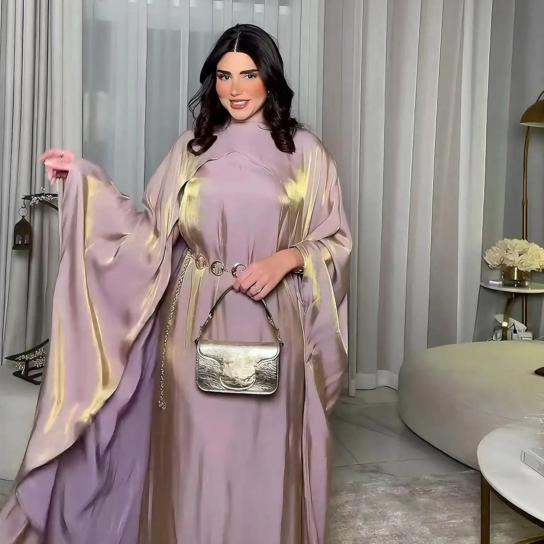 Femme Musulmane Jalabiay Eid Djellaba Shiny Abaya Dubai Kaftan Женское мусульманское платье-хиджаб Kebaya Caftan Marocain Исламская одежда 
Femme Musulmane Jalabiay Eid Djellaba Shiny Abaya Dubai Kaftan Женское мусульманское платье-хиджаб Kebaya Caftan Marocain Исламская одежда