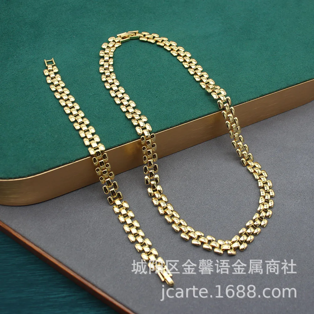 Diamond Necklace Copper Plated Real Gold Strap Buckle Necklace First Class Sense Plain Gold Necklace
Diamond Necklace Copper Plated Real Gold Strap Buckle Necklace First Class Sense Plain Gold Necklace