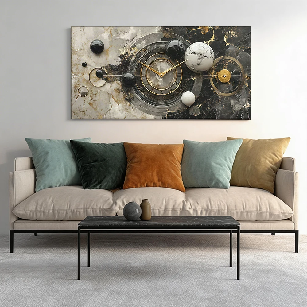 2D flat printing 1pcElegant Clock Marble & Metal Large-sized canvas painting, for corridor and bedroom decoration
2D flat printing 1pcElegant Clock Marble & Metal Large-sized canvas painting, for corridor and bedroom decoration