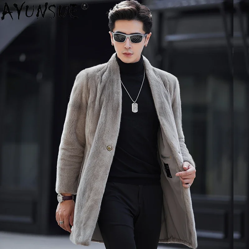 AYUNSUE Real Mink Fur Coats Men's Winter Jackets 2023 High-end Natural Fur Coat V-neck Mink Jacket Mid-length Outwear Jaqueta
AYUNSUE Real Mink Fur Coats Men's Winter Jackets 2023 High-end Natural Fur Coat V-neck Mink Jacket Mid-length Outwear Jaqueta
