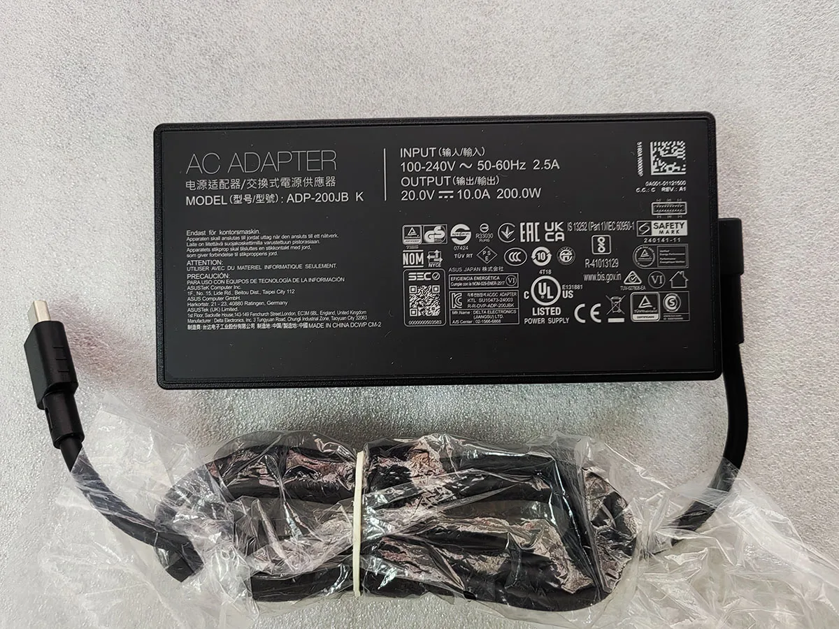 ADP-200JB K For ASUS ROG Zephyrus G14 (2025) GA403 GA403WW-G14.R95080 RTX5080 200W 20V 10A Rectangle Conn AC Adapter OEM
ADP-200JB K For ASUS ROG Zephyrus G14 (2025) GA403 GA403WW-G14.R95080 RTX5080 200W 20V 10A Rectangle Conn AC Adapter OEM