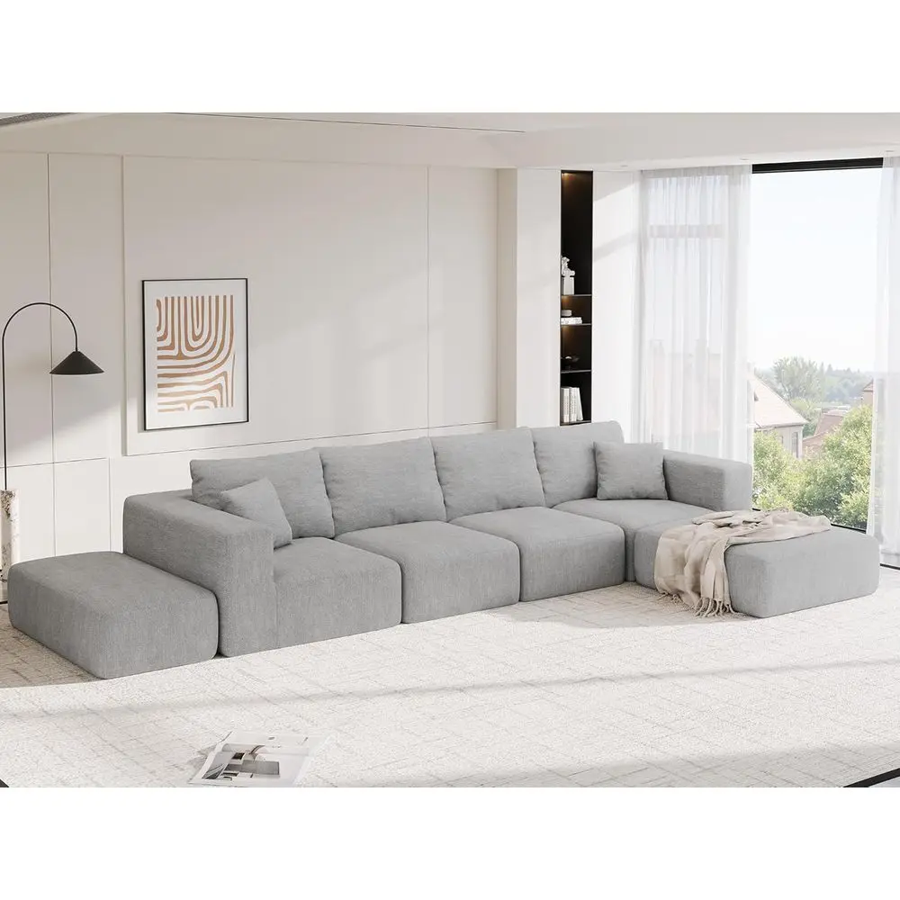 Oversized 2-in-1 Sectional Sofa Bed with Extra Deep Seat, Grey Chenille, Living Room Cloud Couch, No Assembly Needed
Oversized 2-in-1 Sectional Sofa Bed with Extra Deep Seat, Grey Chenille, Living Room Cloud Couch, No Assembly Needed