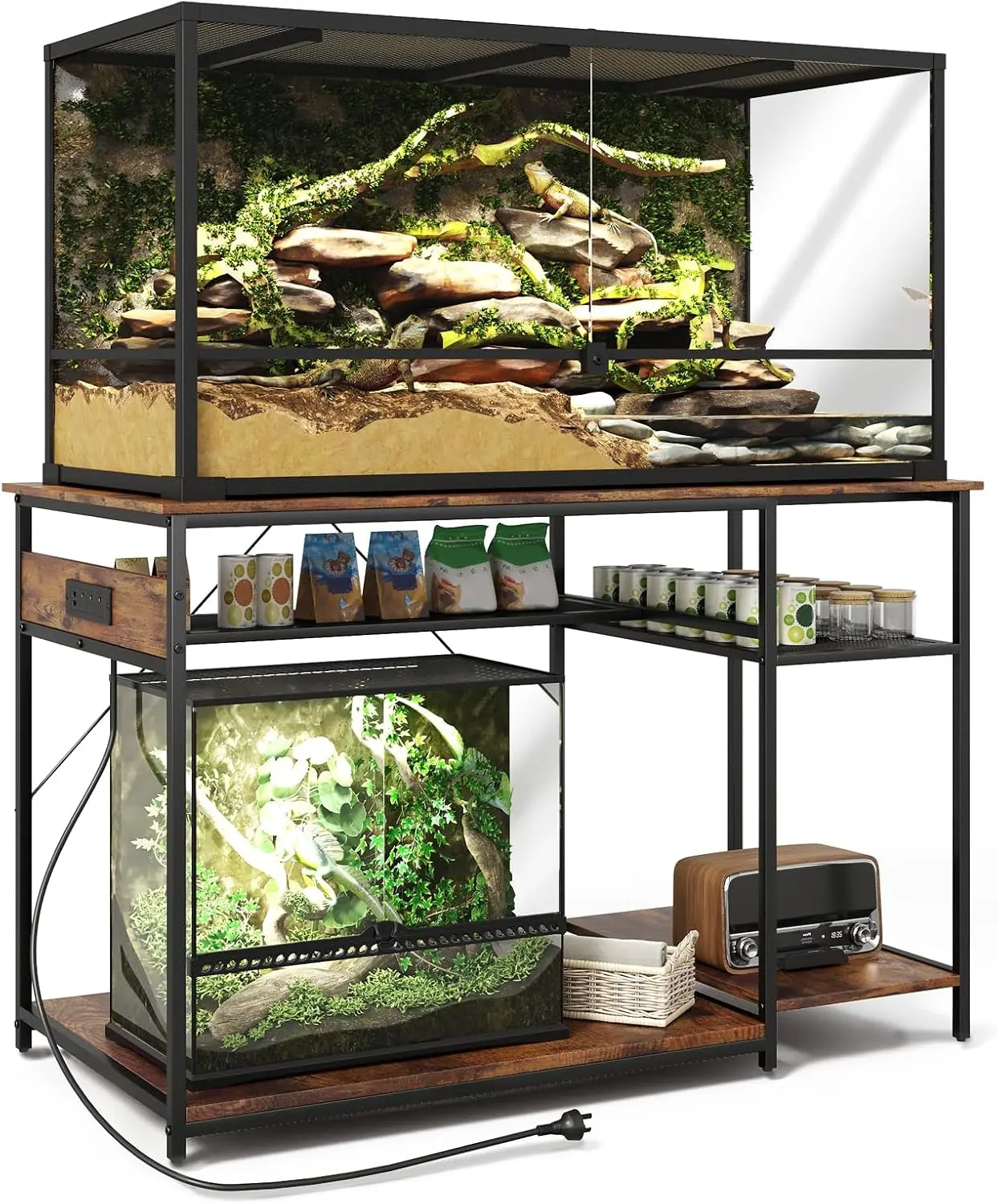 Reptile Tank Stand Power Outlets Tabletop Fits Gallon Enclosure Stand Double Terrarium Table Light
Reptile Tank Stand Power Outlets Tabletop Fits Gallon Enclosure Stand Double Terrarium Table Light