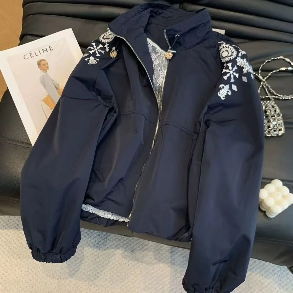 Trendy Loose Long Sleeve Womens Short Jacket Crop Tops Folded Ear Mushroom Ruffle Zipper Drawstring Coat Spring Casual Outerwear
Trendy Loose Long Sleeve Womens Short Jacket Crop Tops Folded Ear Mushroom Ruffle Zipper Drawstring Coat Spring Casual Outerwear