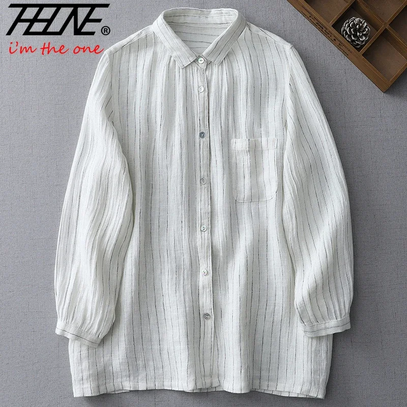 THHONE Autumn Winter Fashion Woman Blouse White Striped Single Breasted Blusa Mujer Vintage Long Sleeve Camisas Casual Shirt
THHONE Autumn Winter Fashion Woman Blouse White Striped Single Breasted Blusa Mujer Vintage Long Sleeve Camisas Casual Shirt