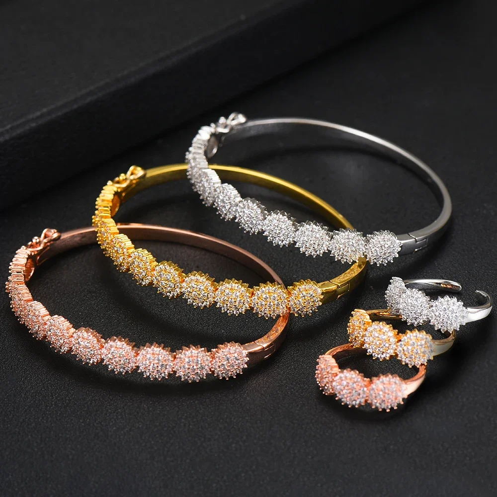Kellybola Trendy Cubic Zircon CZ Saudi Arabia Bangle Ring Jewelry Sets For Women Wedding Accessories Aretes de Mujer Modernos
Kellybola Trendy Cubic Zircon CZ Saudi Arabia Bangle Ring Jewelry Sets For Women Wedding Accessories Aretes de Mujer Modernos