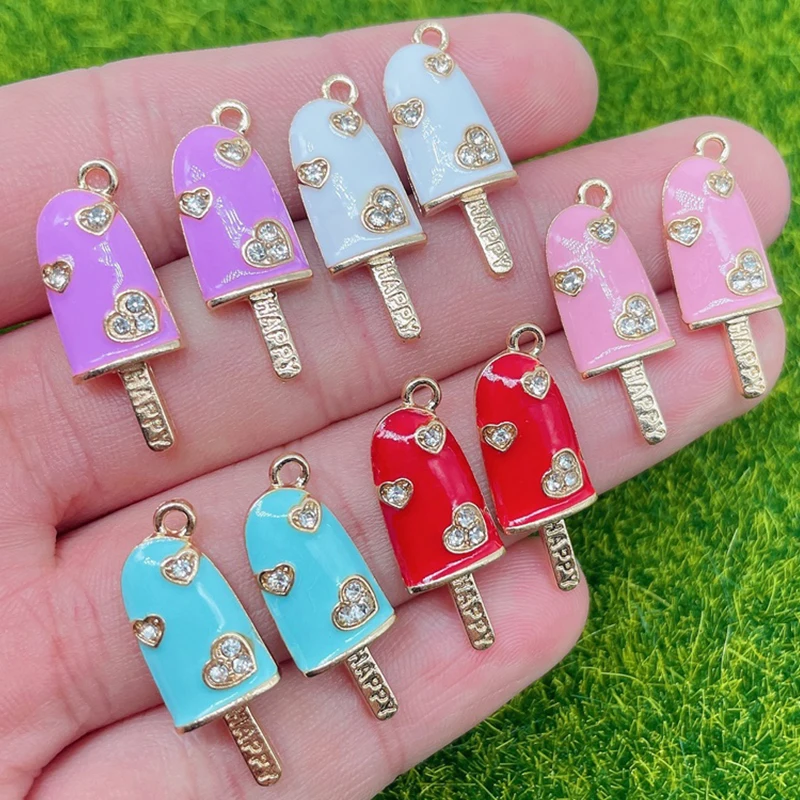 20pcs 9*25mm Colorful Enamel Zircon Ice Cream Charm For Jewelry Making Earring Pendants Bracelet Necklace Charm Accessories DIY
20pcs 9*25mm Colorful Enamel Zircon Ice Cream Charm For Jewelry Making Earring Pendants Bracelet Necklace Charm Accessories DIY