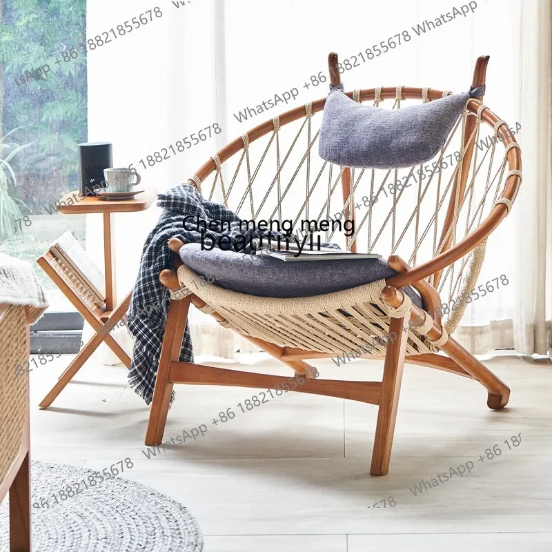 Nordic ash hemp rope woven leisure chair household living room lazy recliner modern simple single sofa chair H
Nordic ash hemp rope woven leisure chair household living room lazy recliner modern simple single sofa chair H