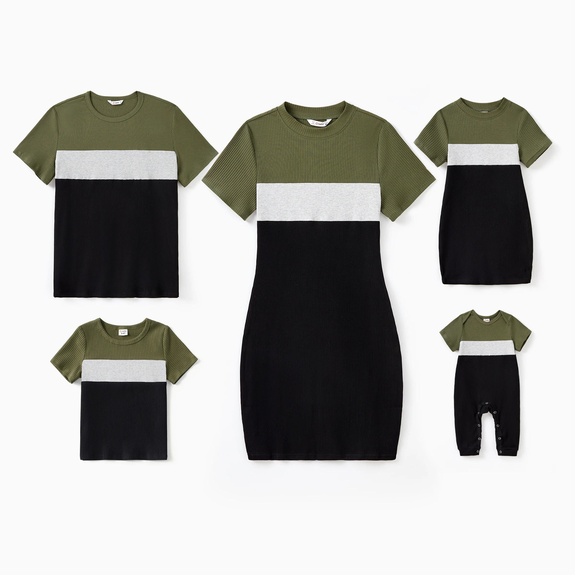 PatPat Family Matching Outfits Ribbed Three-Color Block Short Sleeves Tee or Bodycon Dress
PatPat Family Matching Outfits Ribbed Three-Color Block Short Sleeves Tee or Bodycon Dress