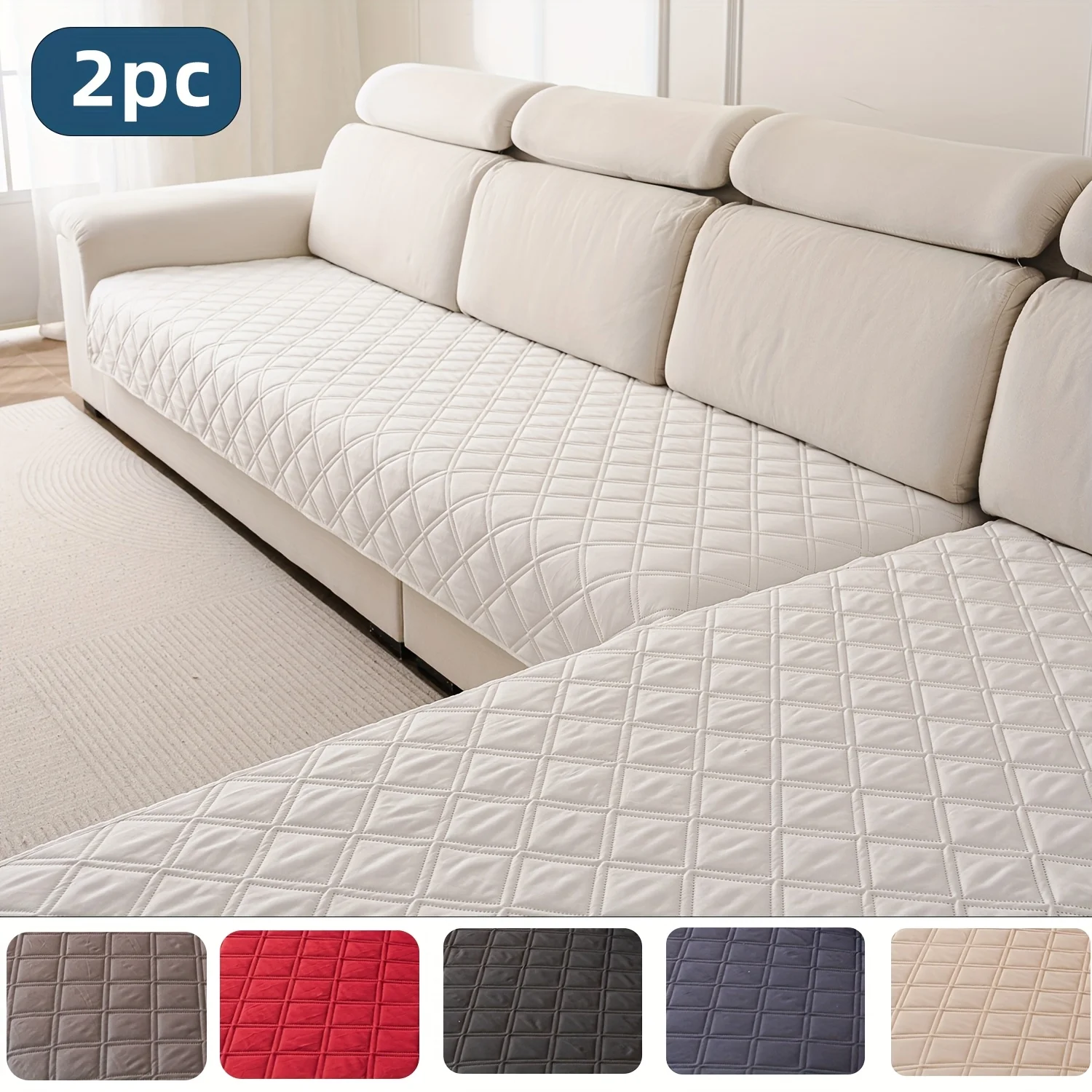 Set of 2 Premium Non-Slip Sofa Cushion Covers with Soundwave Technology - Ideal for Pets, All-Season Non-Slip Seat Cushions, Per
Set of 2 Premium Non-Slip Sofa Cushion Covers with Soundwave Technology - Ideal for Pets, All-Season Non-Slip Seat Cushions, Per