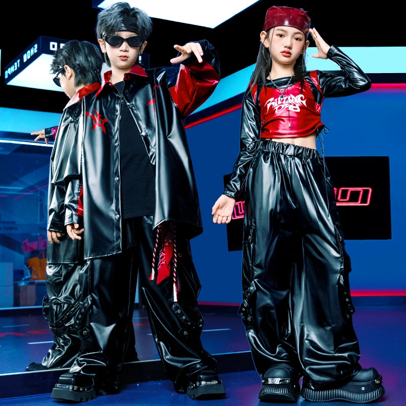 Детские костюмы для бальных танцев в стиле хип-хоп для девочек, черный, красный кожаный костюм в стиле хип-хоп для мальчиков, уличная одежда для джазовой сцены, DQS21478
Детские костюмы для бальных танцев в стиле хип-хоп для девочек, черный, красный кожаный костюм в стиле хип-хоп для мальчиков, уличная одежда для джазовой сцены, DQS21478
