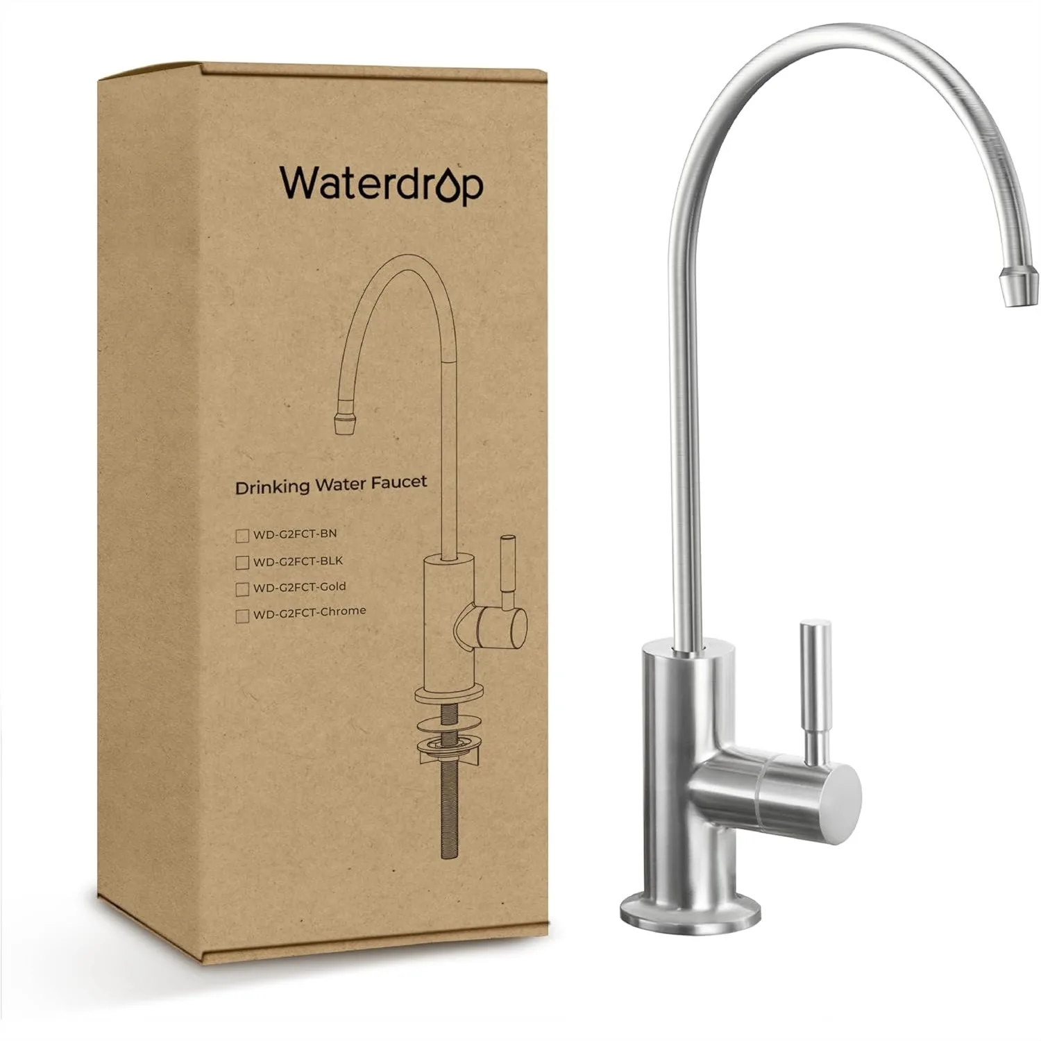 Drinking Water Faucet, 304 Stainless Steel RO Faucet for Kitchen Sink with 360° Swivel Spout, Single Handle, Easy to Install
Drinking Water Faucet, 304 Stainless Steel RO Faucet for Kitchen Sink with 360° Swivel Spout, Single Handle, Easy to Install
