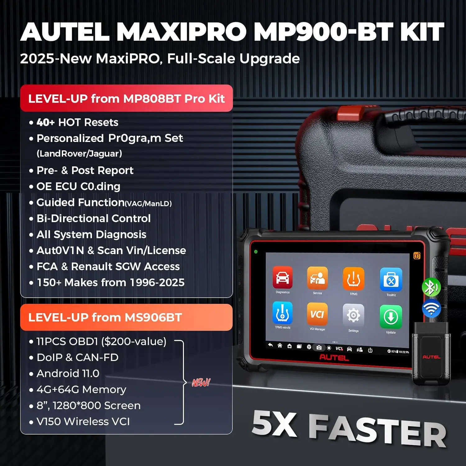Autel MaxiPRO MP900-BT KIT Инструмент для автомобильного сканирования Диагентический инструмент MP900BT DoIP CANFD Кодирование ЭБУ Двунаправленное новеение MP808BT PRO
Autel MaxiPRO MP900-BT KIT Инструмент для автомобильного сканирования Диагентический инструмент MP900BT DoIP CANFD Кодирование ЭБУ Двунаправленное новеение MP808BT PRO