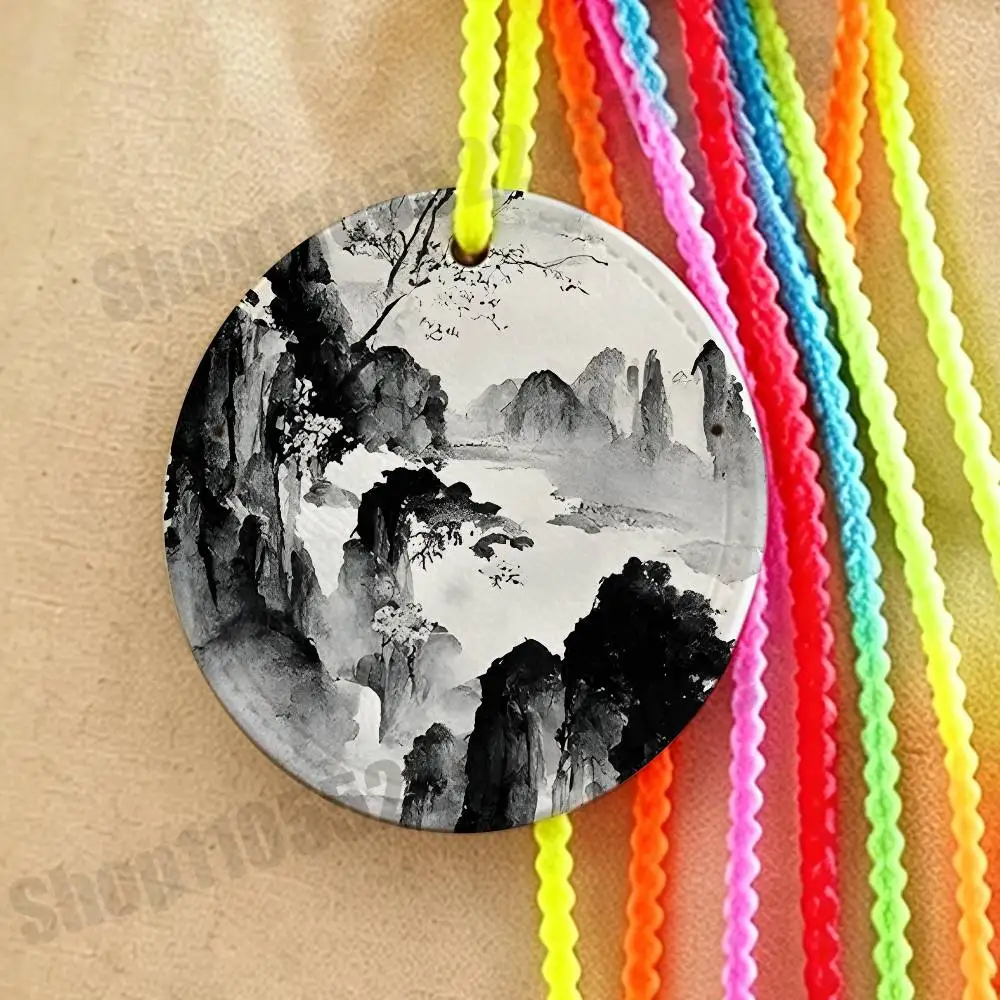 Chinese Ink Painting Name Address Plate Leather Luggage Tag Chain for Fits Travel Bags Backpacks, Business Bags ID Straps
Chinese Ink Painting Name Address Plate Leather Luggage Tag Chain for Fits Travel Bags Backpacks, Business Bags ID Straps
