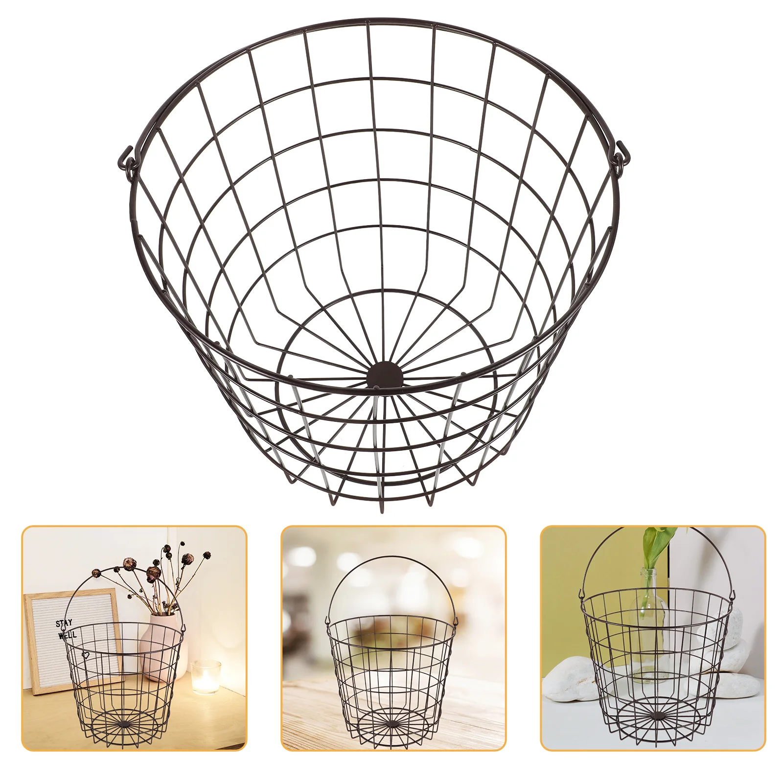 Large Round Iron Wire Storage Basket For Snacks Fruits Bread Magazines Home Organization Metal Sundry Basket Decorative
Large Round Iron Wire Storage Basket For Snacks Fruits Bread Magazines Home Organization Metal Sundry Basket Decorative