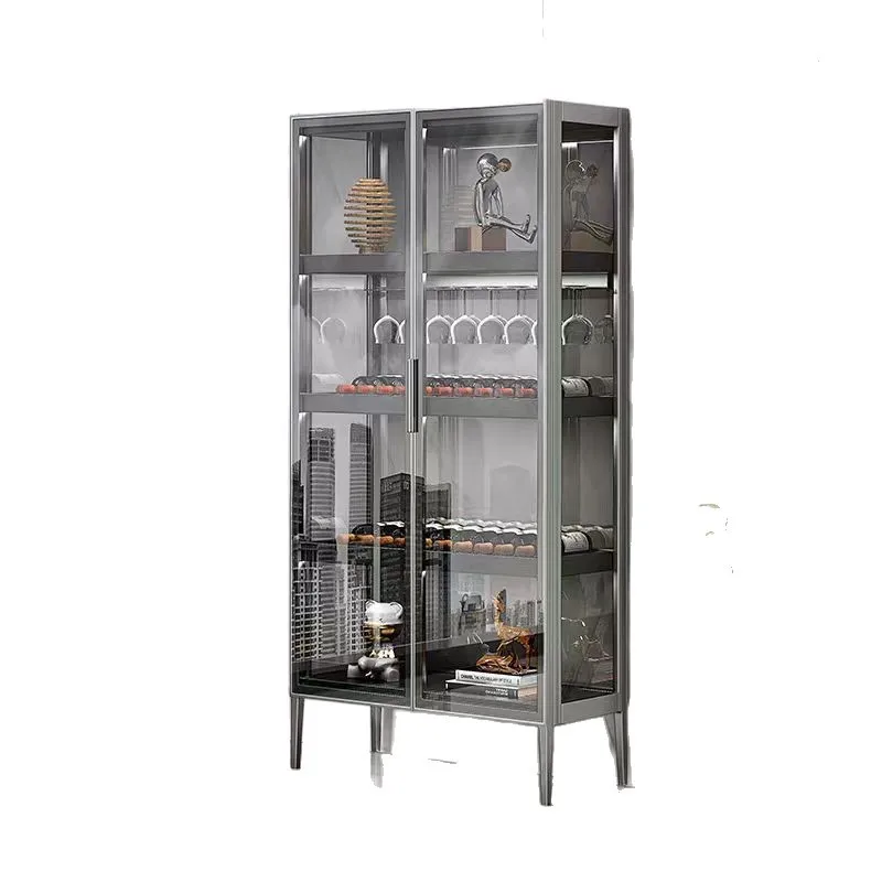 Glass wine cabinet, black, gray, gold.
Glass wine cabinet, black, gray, gold.