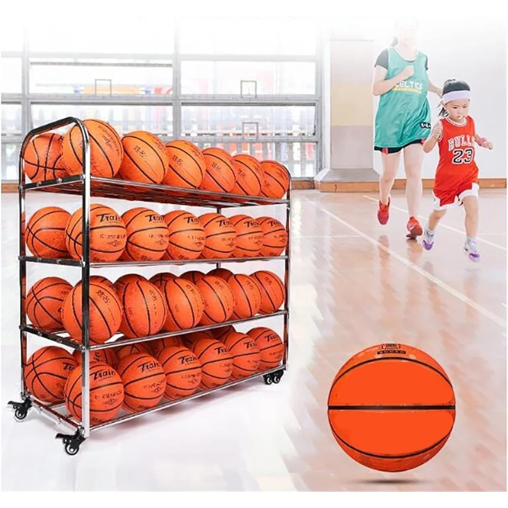 Ball Storage Cart with Wheels, Double Wide Basketball Rack, Heavy Duty Portable Ball Rack Holder, Large Capacity Sports Equipmen
Ball Storage Cart with Wheels, Double Wide Basketball Rack, Heavy Duty Portable Ball Rack Holder, Large Capacity Sports Equipmen
