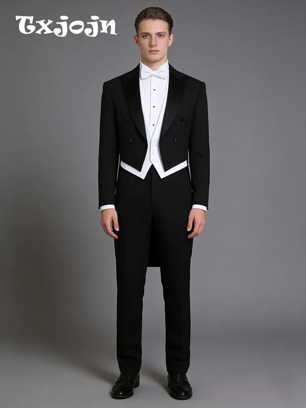 Luxury Black White Shawl Lapel For Men Wedding Formal Double Breasted Tailcoat Tuxedo Suit Set Includes Jacket Pants Customized
Luxury Black White Shawl Lapel For Men Wedding Formal Double Breasted Tailcoat Tuxedo Suit Set Includes Jacket Pants Customized