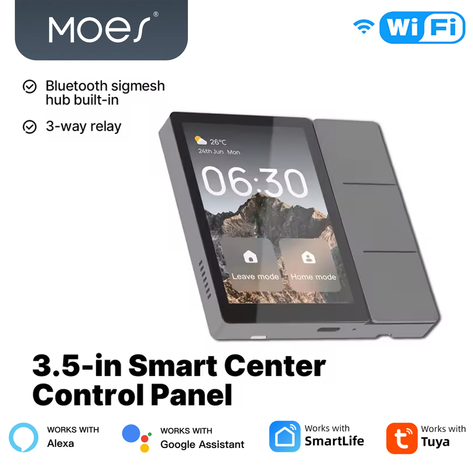 Умная панель управления MOES Tuya WiFi с сенсорным экраном 3,5 дюйма, 3 реле и кнопки, ИК-пульт дистанционного управления, Bluetooth-концентратор Sigmesh, домашняя автоматизация
Умная панель управления MOES Tuya WiFi с сенсорным экраном 3,5 дюйма, 3 реле и кнопки, ИК-пульт дистанционного управления, Bluetooth-концентратор Sigmesh, домашняя автоматизация