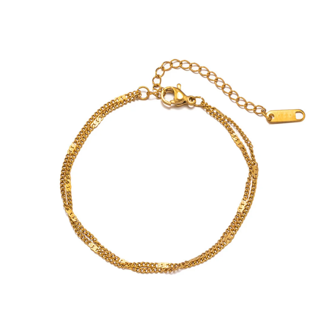 Punk Fashion Double Layer Curb Chain Bracelet Female Gold Color Stainless Steel Chain Link Bracelet for Women Jewelry Gift 2026
Punk Fashion Double Layer Curb Chain Bracelet Female Gold Color Stainless Steel Chain Link Bracelet for Women Jewelry Gift 2026