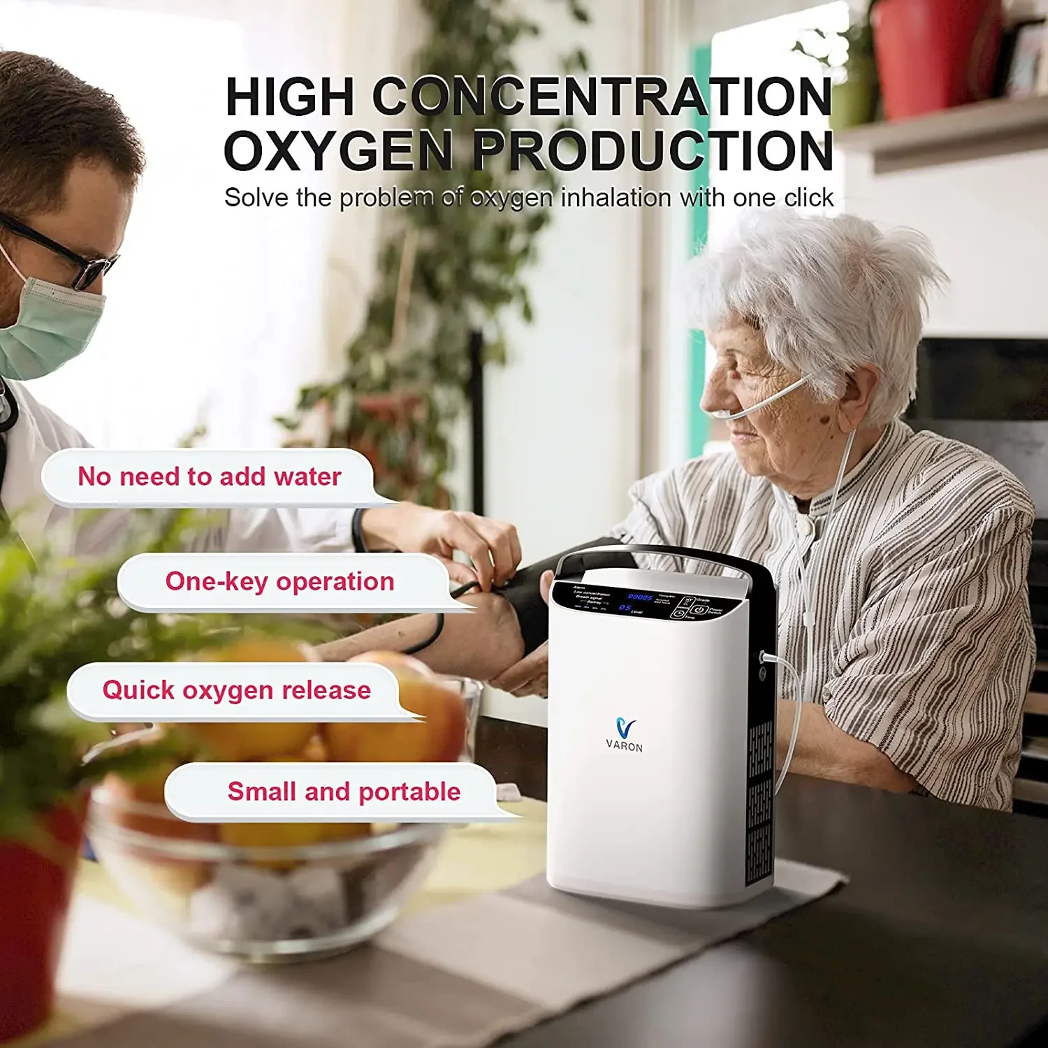Varon 5L Pulse Flow Portable 0xy-gen Concentrator Air Purifier with Battery Rechargeable Outdoor Car Travel Use 110-240V Instcok
Varon 5L Pulse Flow Portable 0xy-gen Concentrator Air Purifier with Battery Rechargeable Outdoor Car Travel Use 110-240V Instcok