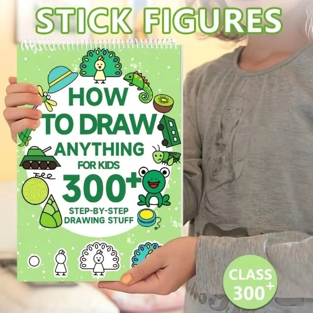 New Step-by-Step Kids Drawing Book 300+ Steps Green Cover Painting Book Beginner-Friendly Art Learning Book Creative Development
New Step-by-Step Kids Drawing Book 300+ Steps Green Cover Painting Book Beginner-Friendly Art Learning Book Creative Development
