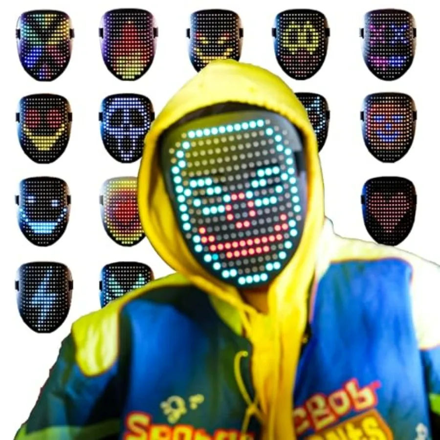 LED Mask Halloween, LED Mask for Adult, 50 Face Options with Gesture Sensing for Halloween Cosplay
LED Mask Halloween, LED Mask for Adult, 50 Face Options with Gesture Sensing for Halloween Cosplay