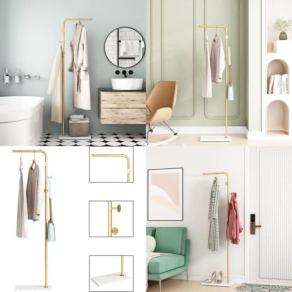 Freestanding White Base Coat Rack with 3 Hooks, L-Shaped Entryway Hanger for Jackets, Hats, and Clothes
Freestanding White Base Coat Rack with 3 Hooks, L-Shaped Entryway Hanger for Jackets, Hats, and Clothes