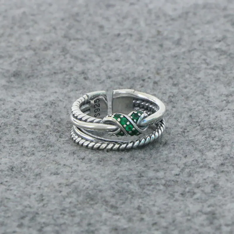 Seiko Japanese Korean Green Zircon Sterling Silver Interlaced Double Layer Ring Temperament Fashion Women's Fashion Jewelry Inde
Seiko Japanese Korean Green Zircon Sterling Silver Interlaced Double Layer Ring Temperament Fashion Women's Fashion Jewelry Inde