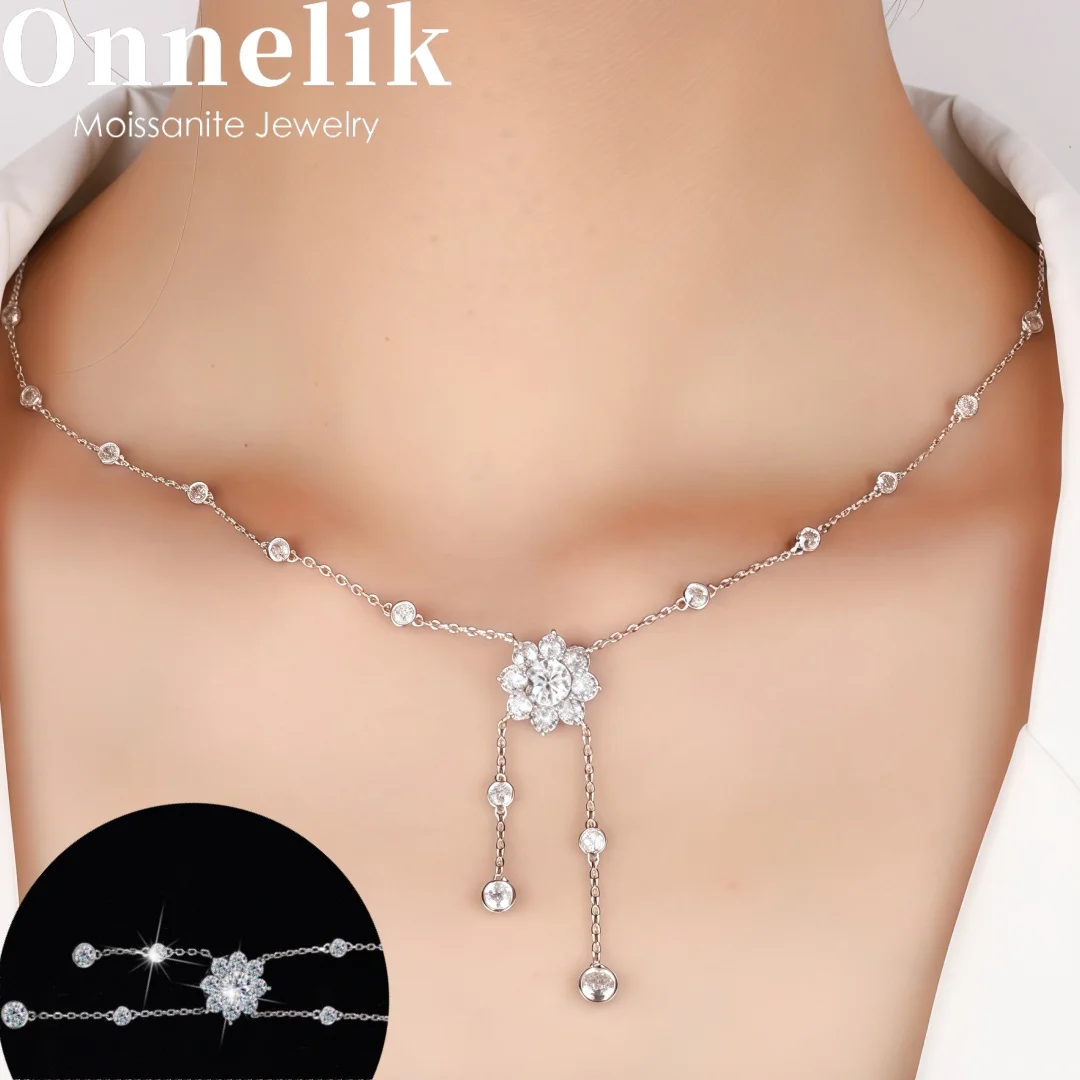 Onnelik S925 Silver Moissanite Bubble Rose Pendant Necklace Luxury Floral Jewelry for Women Wedding Elegant Collarbone Chain
Onnelik S925 Silver Moissanite Bubble Rose Pendant Necklace Luxury Floral Jewelry for Women Wedding Elegant Collarbone Chain