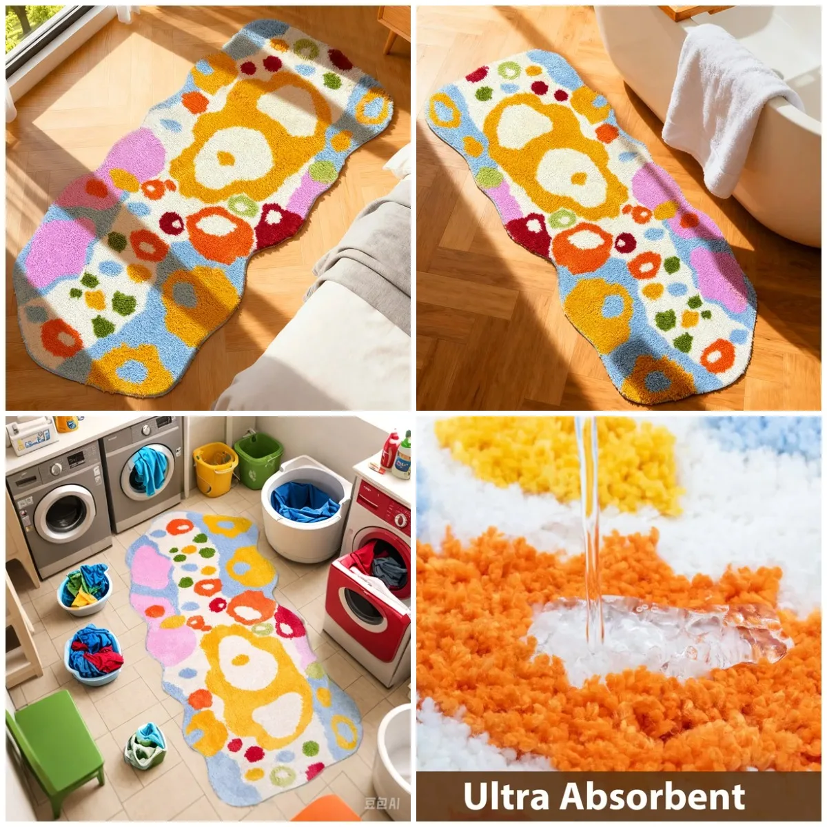 Boho Chic Abstract Bath Rug - Non-Slip, Ultra Soft & Quick-Dry | Vibrant Artistic Design
Boho Chic Abstract Bath Rug - Non-Slip, Ultra Soft & Quick-Dry | Vibrant Artistic Design