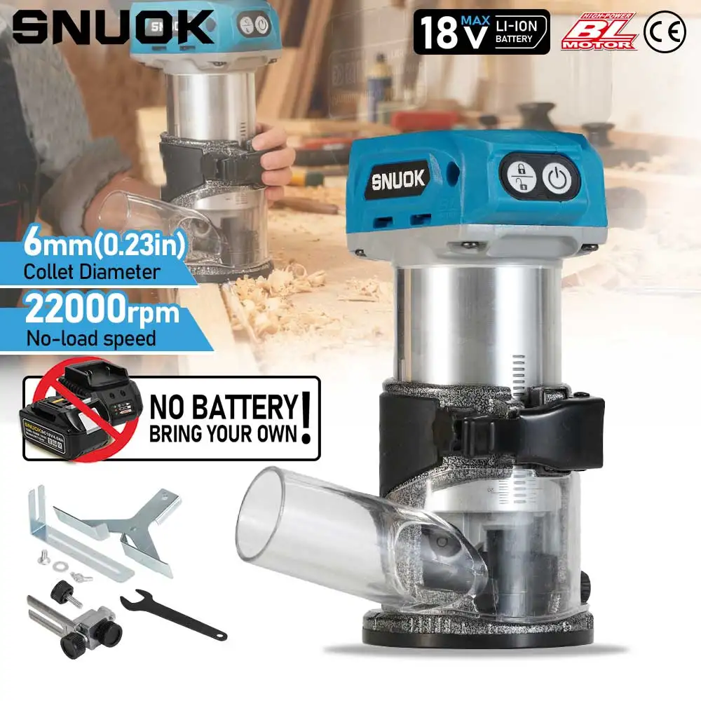 SNUOK Bare Machine Brushless Trimming Machine Cordless Woodworking Carving Gap Household Power Tool FOR Makita18VLithium Battery
SNUOK Bare Machine Brushless Trimming Machine Cordless Woodworking Carving Gap Household Power Tool FOR Makita18VLithium Battery