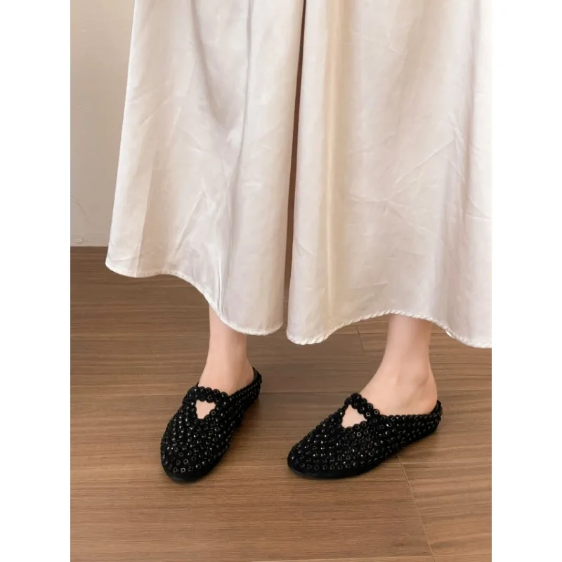 French Retro Wind Round Toe Flat Sandals Women's 2026 New Woven Slippers
French Retro Wind Round Toe Flat Sandals Women's 2026 New Woven Slippers