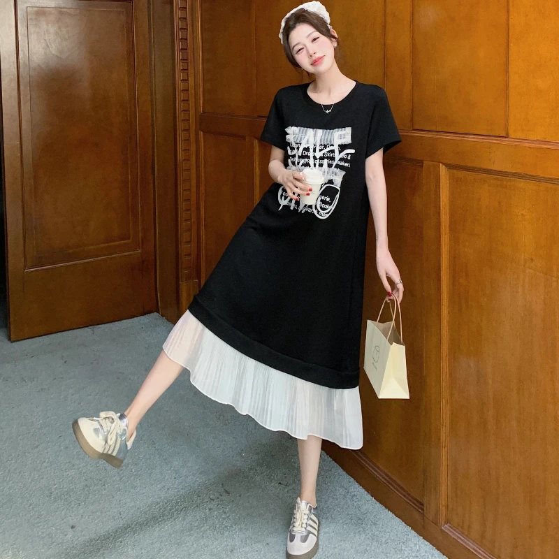 New 2026 Summer Women's T-Shirt Dresses Loose Korean Style Hollow Out Patchwork Pleated Dress Lady Vestidos Female Robe KE3055
New 2026 Summer Women's T-Shirt Dresses Loose Korean Style Hollow Out Patchwork Pleated Dress Lady Vestidos Female Robe KE3055